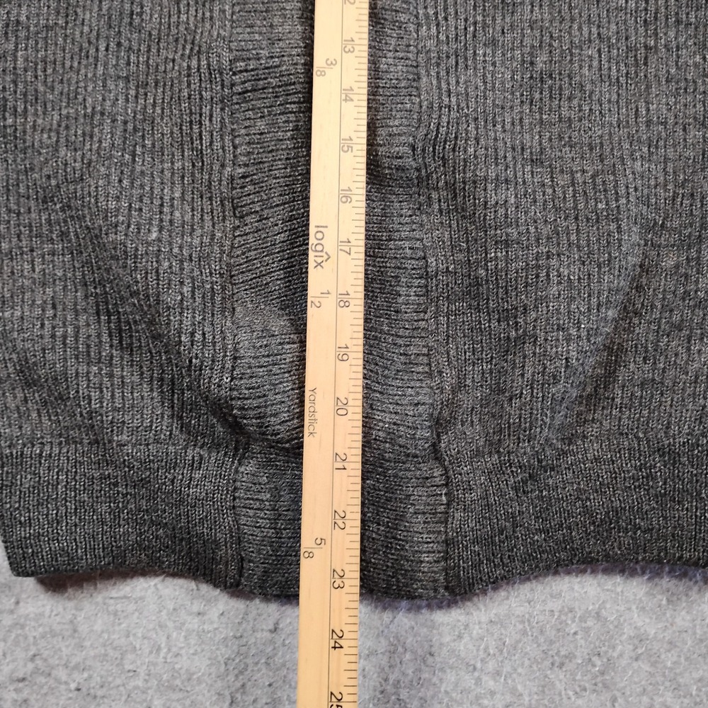Vintage Hal's Manhattan Beach Knit Cardigan Sweater Men's Medium Gray Zip Up - Picture 7 of 9
